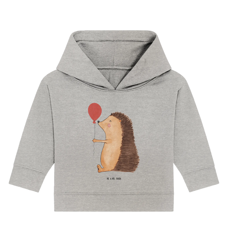 Organic Baby Hoodie Igel Luftballon Baby Kapuzenshirt, Baby Kapuzensweatshirt, Baby Hoodie, Baby Pullover, Tiermotive, Gute Laune, lustige Sprüche, Tiere, Igel, Geburtstag, Herzlichen Glückwunsch, Glückwunsch, Geburtstagskind, Ballon, Happy Birthday