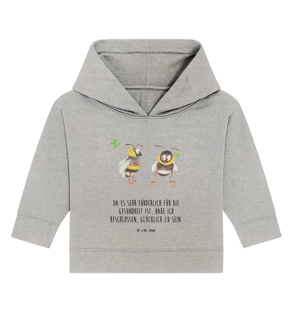 Organic Baby Hoodie Hummeln Kleeblatt Baby Kapuzenshirt, Baby Kapuzensweatshirt, Baby Hoodie, Baby Pullover, Tiermotive, Gute Laune, lustige Sprüche, Tiere, Hummel, Biene, Spruch positiv, Biene Deko, Spruch schön, glücklich sein, glücklich werden, Spruch fröhlich