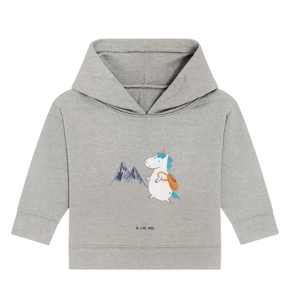 Organic Baby Hoodie Einhorn Bergsteiger Baby Kapuzenshirt, Baby Kapuzensweatshirt, Baby Hoodie, Baby Pullover, Einhorn, Einhörner, Einhorn Deko, Pegasus, Unicorn, Bergsteiger, Abenteuer, Berge, Abenteurer, Weltenbummler, Weltreise, Reisen, Urlaub, Entdecker