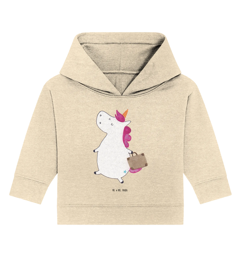 Organic Baby Hoodie unicorn Suitcase Baby Kapuzenshirt, Baby Kapuzensweatshirt, Baby Hoodie, Baby Pullover, Einhorn, Einhörner, Einhorn Deko, Unicorn, unicorn, Koffer, Verreisen, Reise, Gepäck, Abenteuer, Erwachsen, Kind, albern, Spaß, lustig, witzig