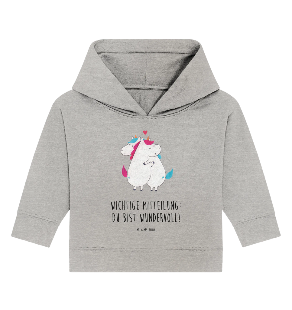 Organic Baby Hoodie Einhorn Mitteilung Baby Kapuzenshirt, Baby Kapuzensweatshirt, Baby Hoodie, Baby Pullover, Einhorn, Einhörner, Einhorn Deko, Unicorn, Valentinstag, Valentine, Liebe, Geschenk, Partner, Ehe, lustig, witzig, Spruch