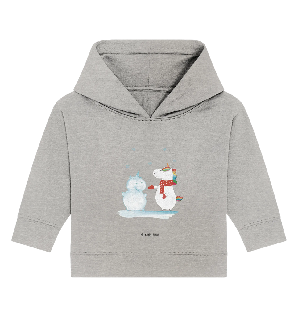 Organic Baby Hoodie Einhorn Schneemann Baby Kapuzenshirt, Baby Kapuzensweatshirt, Baby Hoodie, Baby Pullover, Einhorn, Einhörner, Einhorn Deko, Pegasus, Unicorn, Schneemann, Winter, Schnee, Kuchen, Weihnachten, kalt, Mütze, Handschuhe, X-Mas