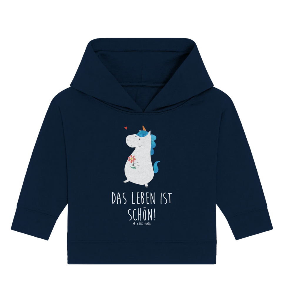 Organic Baby Hoodie Einhorn Spaziergang Baby Kapuzenshirt, Baby Kapuzensweatshirt, Baby Hoodie, Baby Pullover, Einhorn, Einhörner, Einhorn Deko, Unicorn, Glitzer, Blumen, Spaziergang, Motivation, Gute Laune, Freude, Freundin, Mutter, Schwester