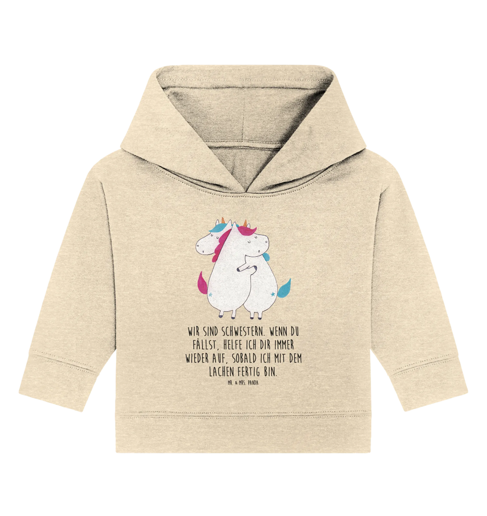 Organic Baby Hoodie Einhörner Umarmen Baby Kapuzenshirt, Baby Kapuzensweatshirt, Baby Hoodie, Baby Pullover, Einhorn, Einhörner, Einhorn Deko, Pegasus, Unicorn, Freundinnen, Freundin, BFF, Schwester, Schwestern, Familie, Geschwister, Sister, Liebe