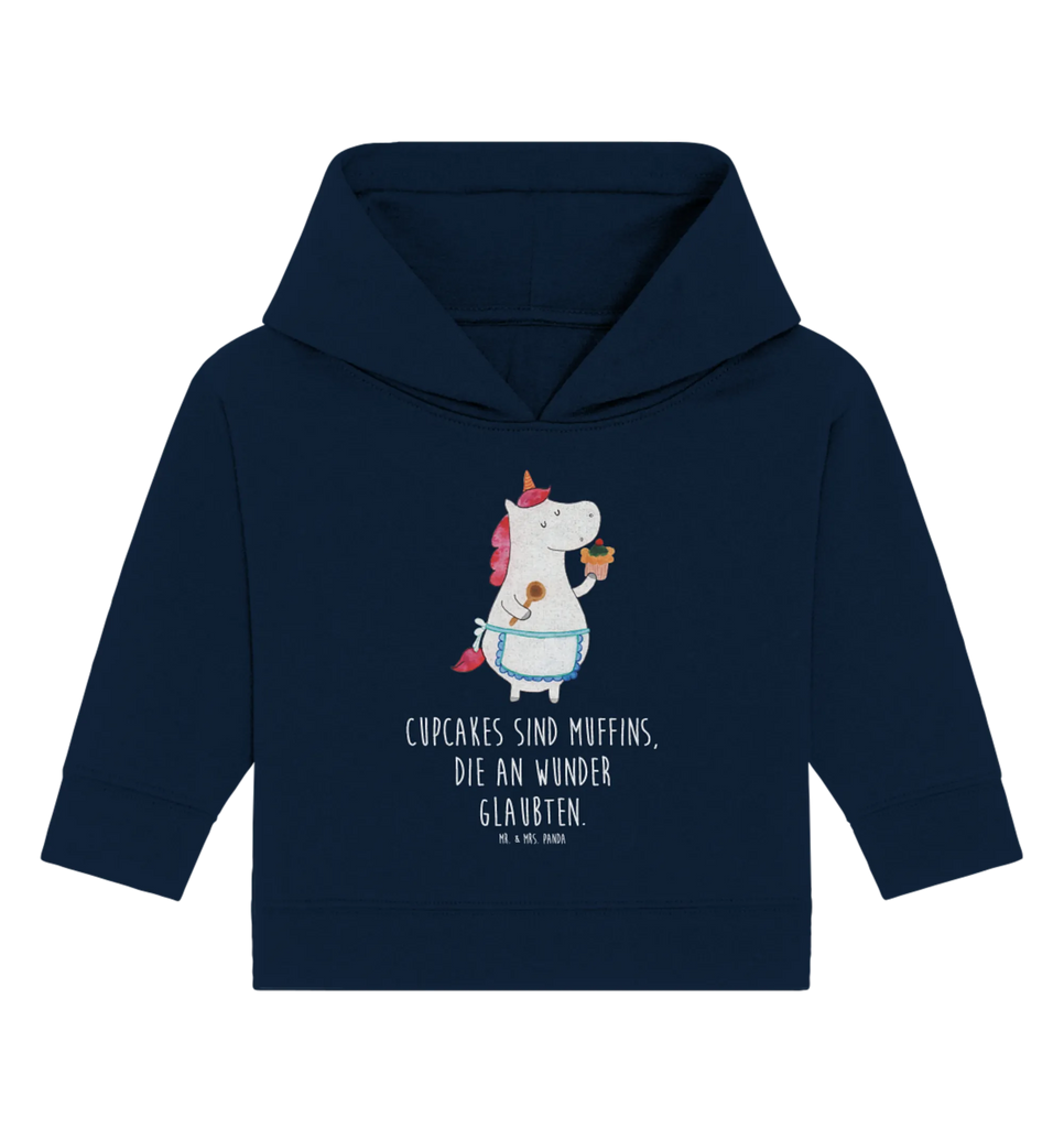 Organic Baby Hoodie Einhorn Küche Baby Kapuzenshirt, Baby Kapuzensweatshirt, Baby Hoodie, Baby Pullover, Einhorn, Einhörner, Einhorn Deko, Pegasus, Unicorn, backen, Muffin, Motivation, Träumer, träumen, Bäckerin, Hobbykoch, Koch, Torte, Kuchen