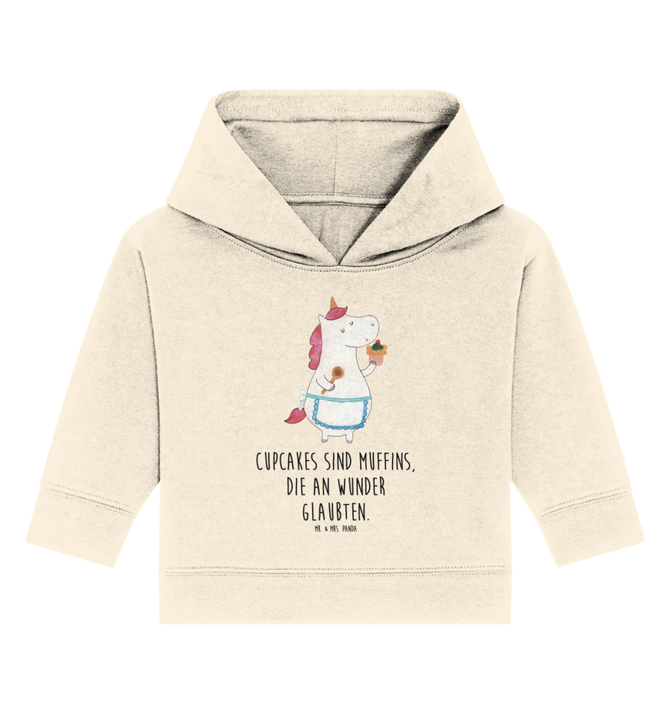 Organic Baby Hoodie Einhorn Küche Baby Kapuzenshirt, Baby Kapuzensweatshirt, Baby Hoodie, Baby Pullover, Einhorn, Einhörner, Einhorn Deko, Pegasus, Unicorn, backen, Muffin, Motivation, Träumer, träumen, Bäckerin, Hobbykoch, Koch, Torte, Kuchen