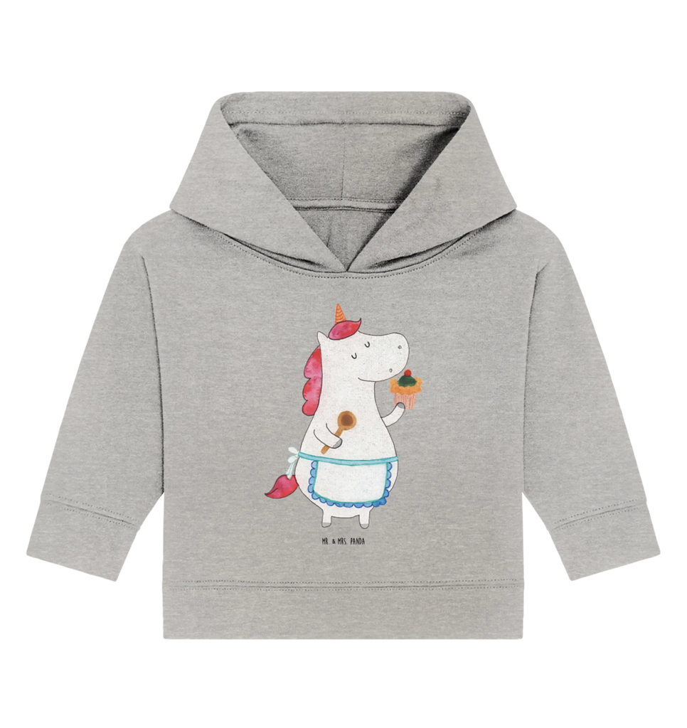 Organic Baby Hoodie Einhorn Küche Baby Kapuzenshirt, Baby Kapuzensweatshirt, Baby Hoodie, Baby Pullover, Einhorn, Einhörner, Einhorn Deko, Pegasus, Unicorn, backen, Muffin, Motivation, Träumer, träumen, Bäckerin, Hobbykoch, Koch, Torte, Kuchen