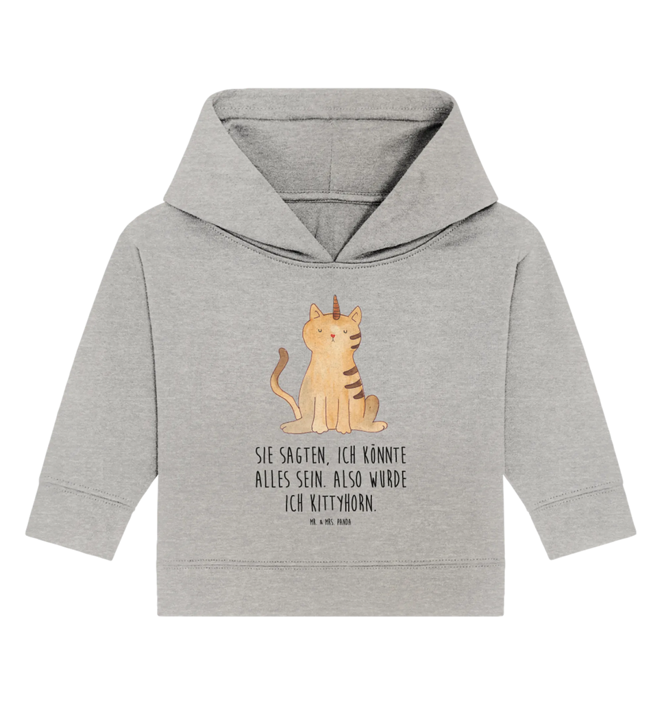 Organic Baby Hoodie Einhorn Katze Baby Kapuzenshirt, Baby Kapuzensweatshirt, Baby Hoodie, Baby Pullover, Einhorn, Einhörner, Einhorn Deko, Pegasus, Unicorn, Katzer, Mieze, Regenbogen, Glitzer, Einhornpower, Erwachsenwerden, Katze, Katzenhorn, Einhornkatze, Kittyhorn