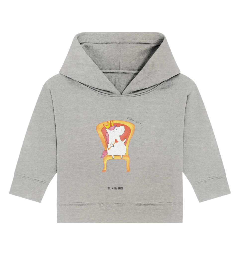 Organic Baby Hoodie Einhorn König Baby Kapuzenshirt, Baby Kapuzensweatshirt, Baby Hoodie, Baby Pullover, Einhorn, Einhörner, Einhorn Deko, Pegasus, Unicorn, König, Präsident, Bundeskanzler, Herrscher, Kaiser, Prinzessin, Krone