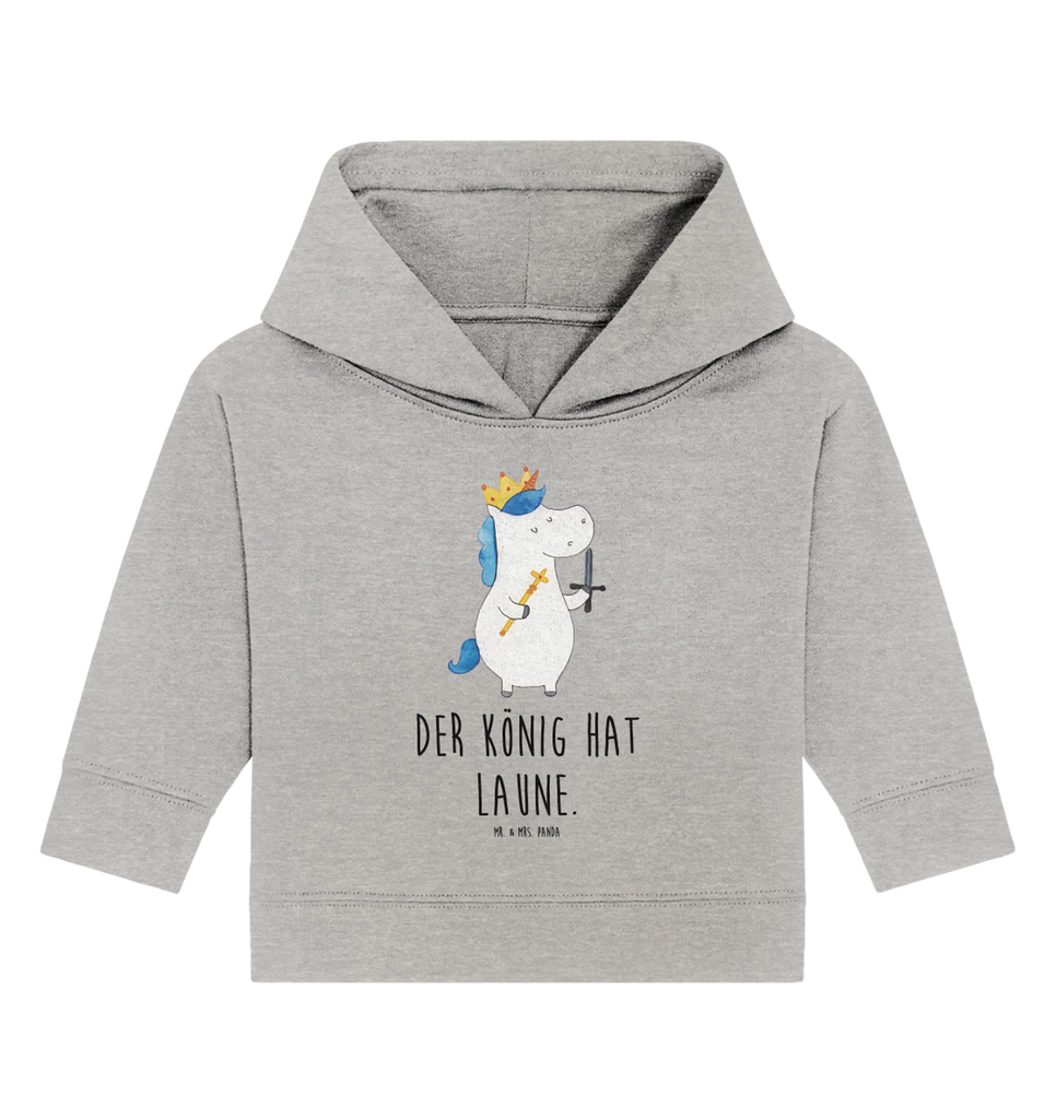 Organic Baby Hoodie Einhorn König mit Schwert Baby Kapuzenshirt, Baby Kapuzensweatshirt, Baby Hoodie, Baby Pullover, Einhorn, Einhörner, Einhorn Deko, Pegasus, Unicorn, König, Ritter, Mittelalter