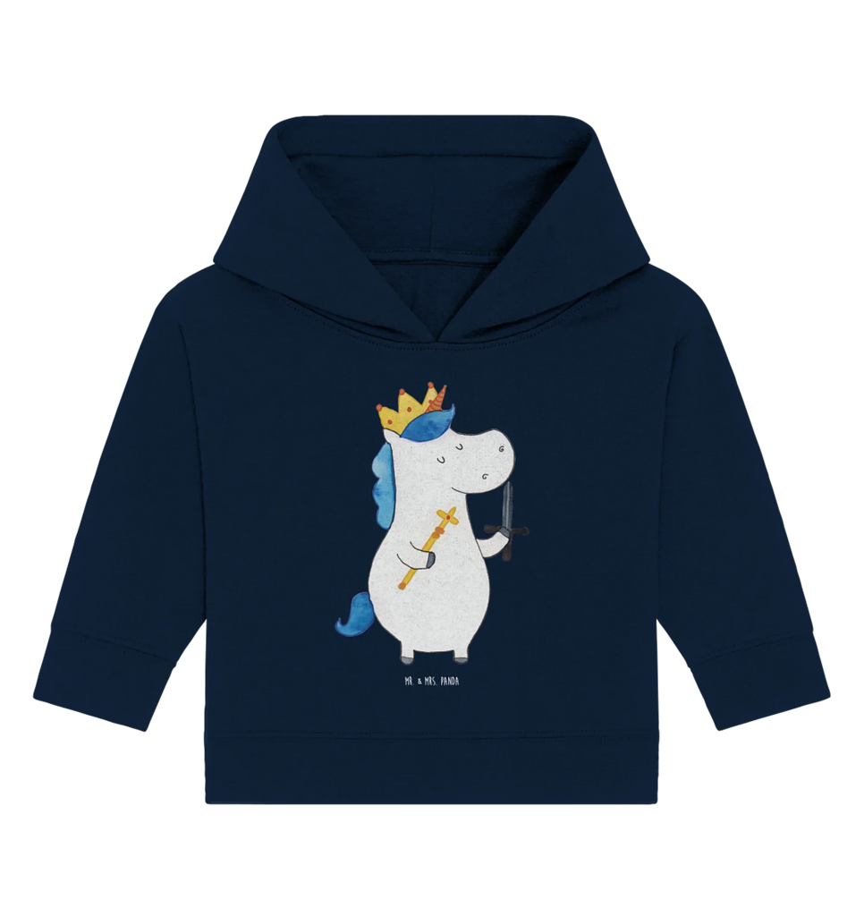 Organic Baby Hoodie Einhorn König mit Schwert Baby Kapuzenshirt, Baby Kapuzensweatshirt, Baby Hoodie, Baby Pullover, Einhorn, Einhörner, Einhorn Deko, Pegasus, Unicorn, König, Ritter, Mittelalter