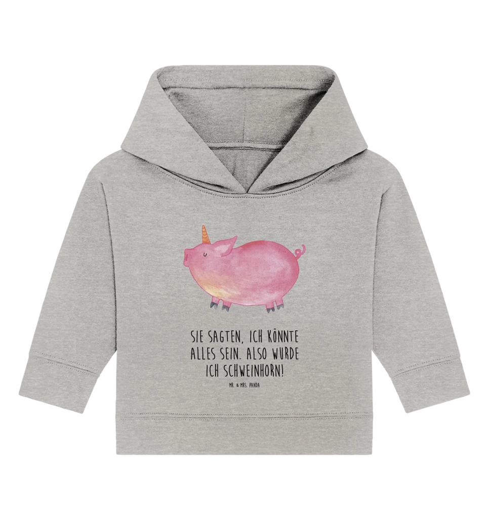 Organic Baby Hoodie Einhorn Schwein Baby Kapuzenshirt, Baby Kapuzensweatshirt, Baby Hoodie, Baby Pullover, Einhorn, Einhörner, Einhorn Deko, Pegasus, Unicorn, Party, Spaß, Schwein, Schweinhorn, Bauer, witzig. lustig, Spruch, geschenk, Pig, Piggy, funny, english, englisch