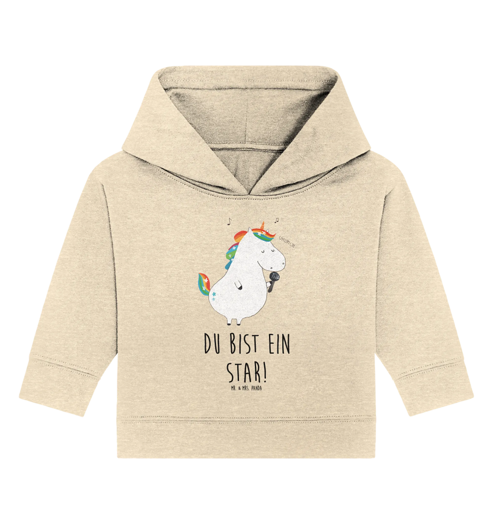 Organic Baby Hoodie Einhorn Sänger Baby Kapuzenshirt, Baby Kapuzensweatshirt, Baby Hoodie, Baby Pullover, Einhorn, Einhörner, Einhorn Deko, Pegasus, Unicorn, Glitzer, Konfetti, Party, Geburtstag, Feier, Fest, Disco, Sängerin, Sänger, Freundin