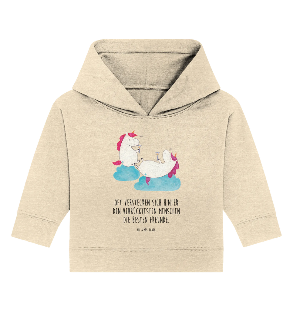 Organic Baby Hoodie Einhorn Sekt Baby Kapuzenshirt, Baby Kapuzensweatshirt, Baby Hoodie, Baby Pullover, Einhorn, Einhörner, Einhorn Deko, Pegasus, Unicorn, Freundinnen, Freundin, BFF, Sekt, Mädelsabend, Spaß, Party, Korken, Anstoßen, Beste