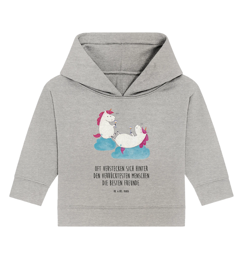 Organic Baby Hoodie Einhorn Sekt Baby Kapuzenshirt, Baby Kapuzensweatshirt, Baby Hoodie, Baby Pullover, Einhorn, Einhörner, Einhorn Deko, Pegasus, Unicorn, Freundinnen, Freundin, BFF, Sekt, Mädelsabend, Spaß, Party, Korken, Anstoßen, Beste