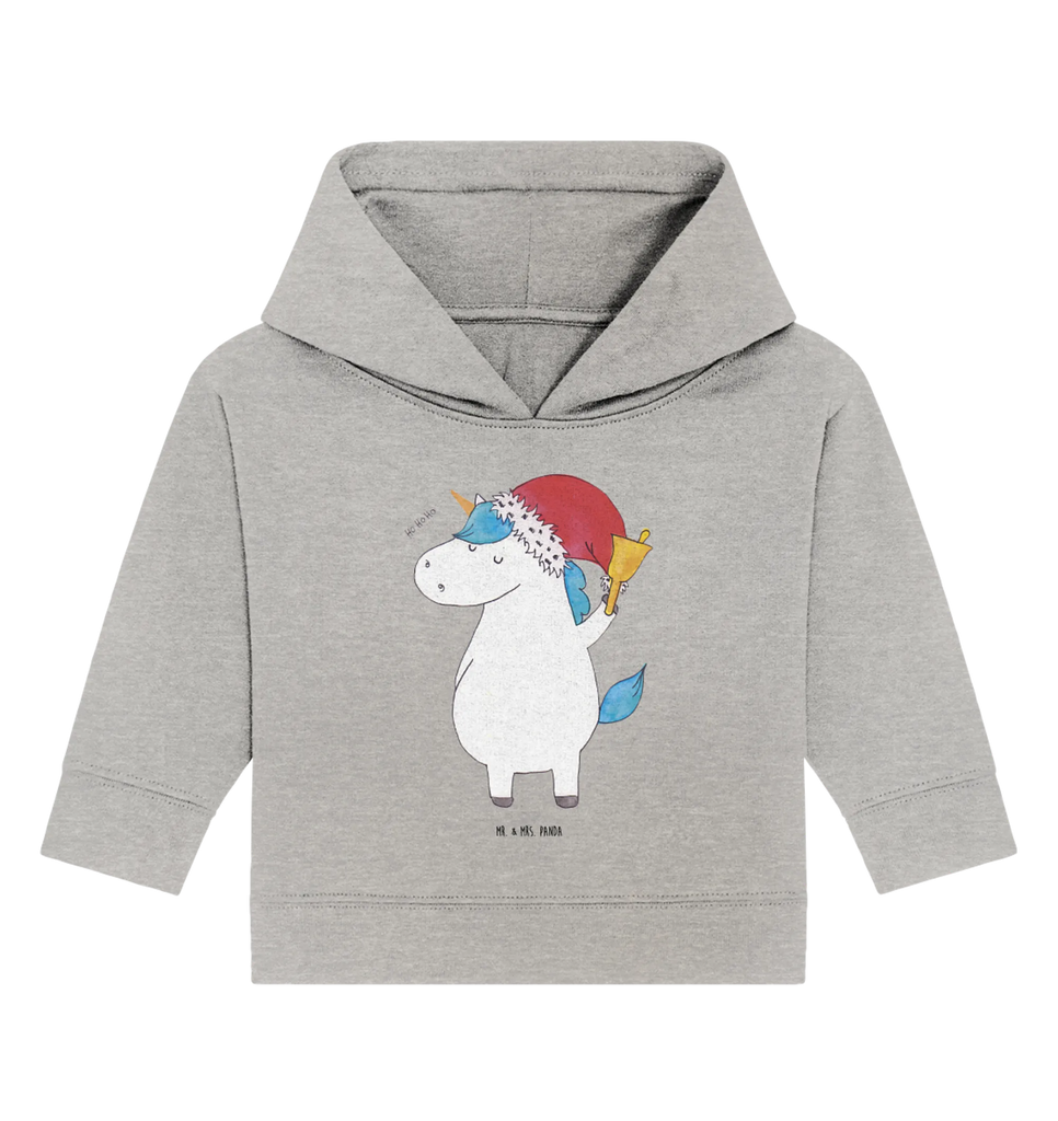 Organic Baby Hoodie Einhorn Weihnachtsmann Baby Kapuzenshirt, Baby Kapuzensweatshirt, Baby Hoodie, Baby Pullover, Einhorn, Einhörner, Einhorn Deko, Pegasus, Unicorn, Gin, Schokolade, Schoki, Weihnachten, Weihnachtsmann, Nikolaus, Wunschzettel, Wunschliste, Feenstaub