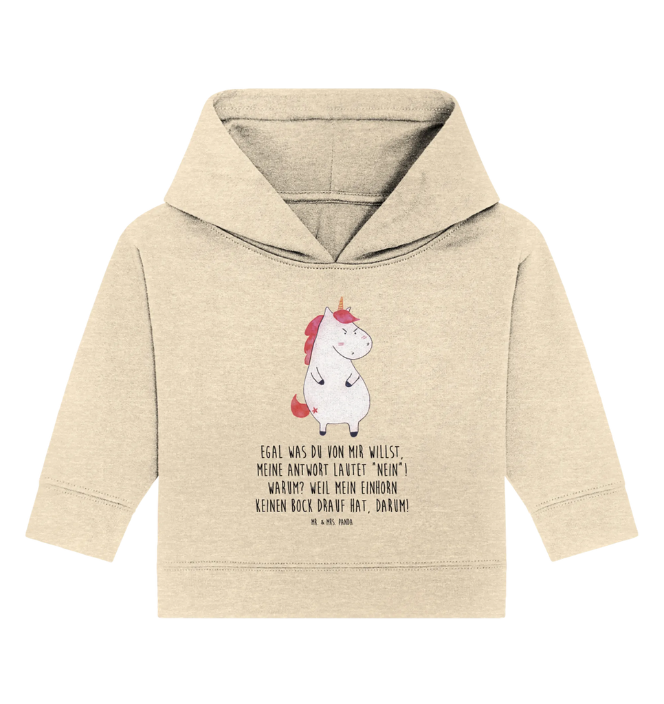 Organic Baby Hoodie Einhorn Wut Baby Kapuzenshirt, Baby Kapuzensweatshirt, Baby Hoodie, Baby Pullover, Einhorn, Einhörner, Einhorn Deko, Pegasus, Unicorn, Realität, Ansage, lustlos, nein, Büro, Arbeit, wütend, dumme Fragen, lustig, Spaß, Geschenk