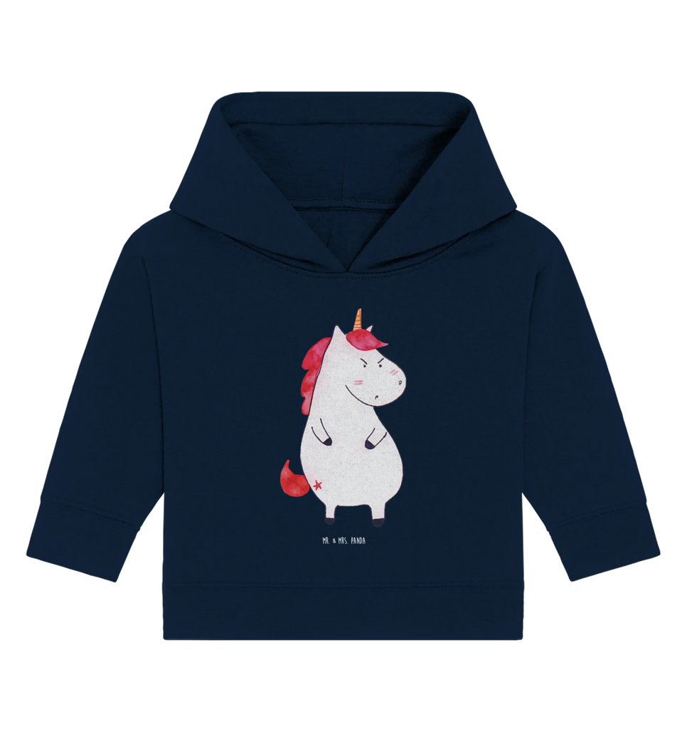 Organic Baby Hoodie Einhorn Wut Baby Kapuzenshirt, Baby Kapuzensweatshirt, Baby Hoodie, Baby Pullover, Einhorn, Einhörner, Einhorn Deko, Unicorn, Realität, Ansage, lustlos, nein, Büro, Arbeit, wütend, dumme Fragen, lustig, Spaß, Geschenk