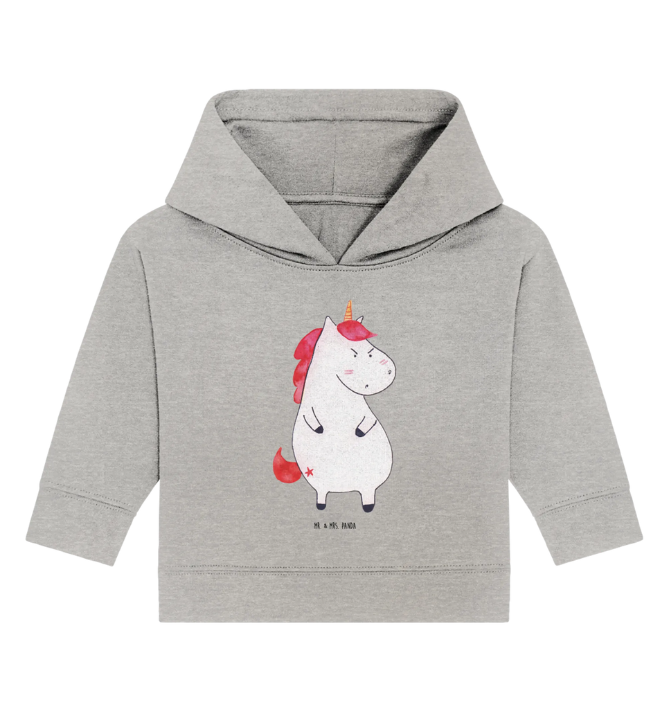 Organic Baby Hoodie Einhorn Wut Baby Kapuzenshirt, Baby Kapuzensweatshirt, Baby Hoodie, Baby Pullover, Einhorn, Einhörner, Einhorn Deko, Unicorn, Realität, Ansage, lustlos, nein, Büro, Arbeit, wütend, dumme Fragen, lustig, Spaß, Geschenk