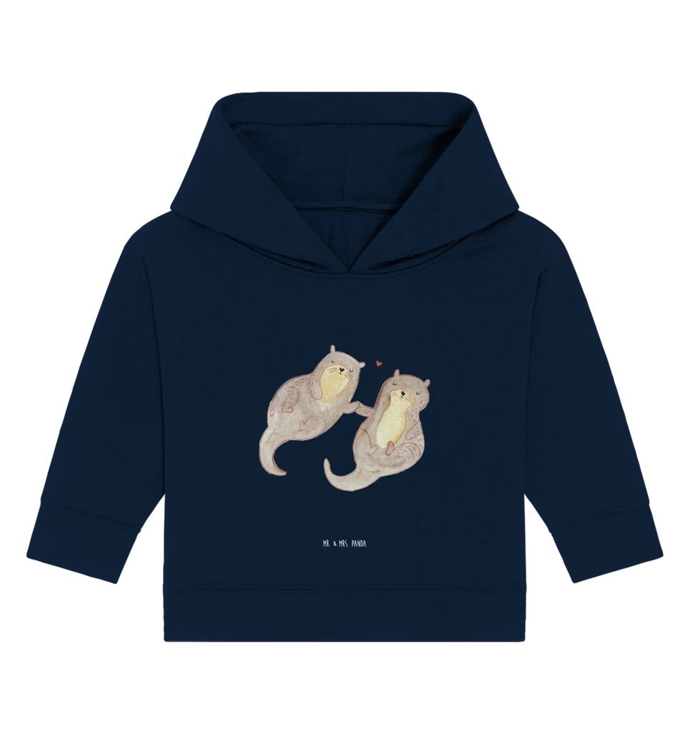 Organic Baby Hoodie Otter Hände halten Baby Kapuzenshirt, Baby Kapuzensweatshirt, Baby Hoodie, Baby Pullover, Otter, Fischotter, Seeotter, Otter Seeotter See Otter