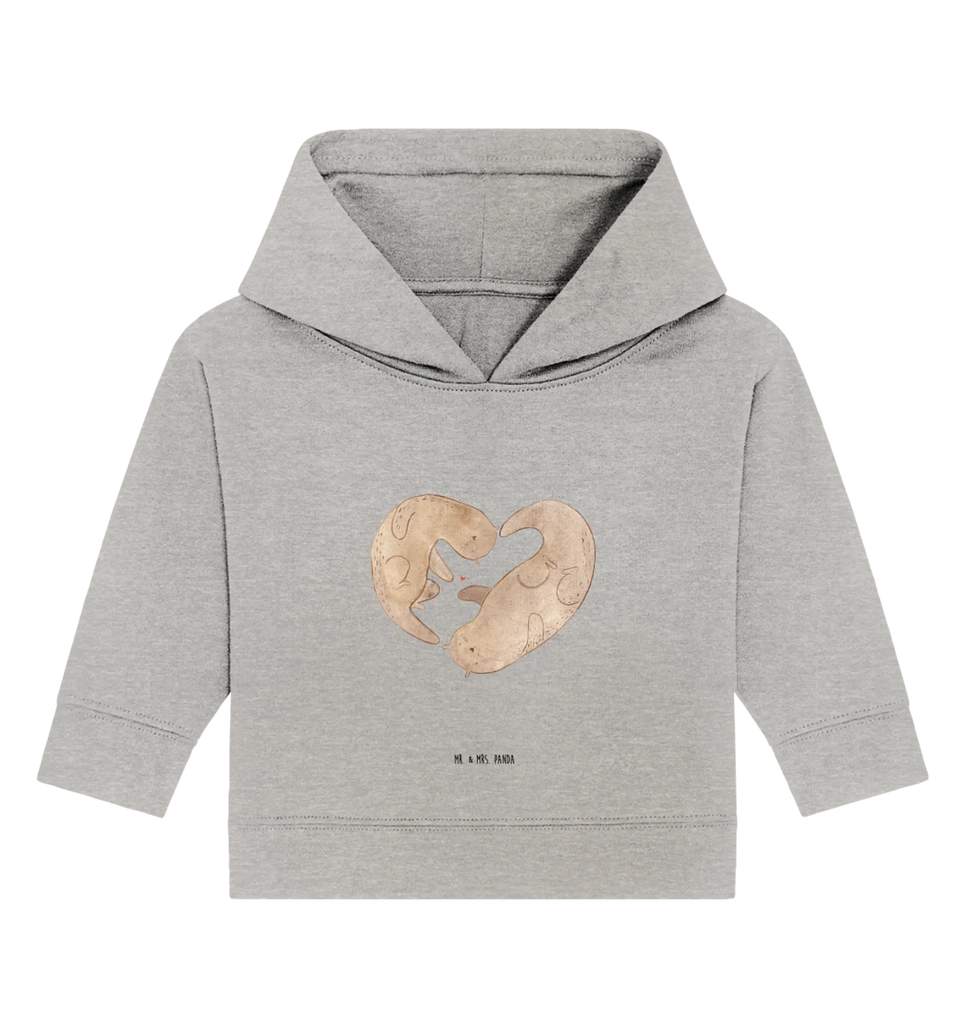 Organic Baby Hoodie Otter Herz Baby Kapuzenshirt, Baby Kapuzensweatshirt, Baby Hoodie, Baby Pullover, Otter, Fischotter, Seeotter, Liebe, Herz, Liebesbeweis, Liebesgeschenk, Bessere Hälfte, Love you, Jahrestag, Hochzeitstag, Verlobung, gemeinsames Leben