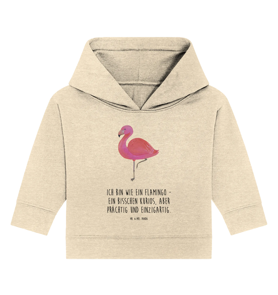 Organic Baby Hoodie Flamingo Classic Baby Kapuzenshirt, Baby Kapuzensweatshirt, Baby Hoodie, Baby Pullover, Flamingo, Einzigartig, Selbstliebe, Stolz, ich, für mich, Spruch, Freundin, Freundinnen, Außenseiter, Sohn, Tochter, Geschwister