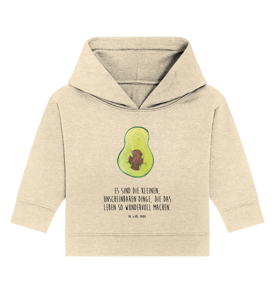 Organic Baby Hoodie Avocado Kern Baby Kapuzenshirt, Baby Kapuzensweatshirt, Baby Hoodie, Baby Pullover, Avocado, Veggie, Vegan, Gesund, Avokado, Avocadokern, Kern, Pflanze, Spruch Leben