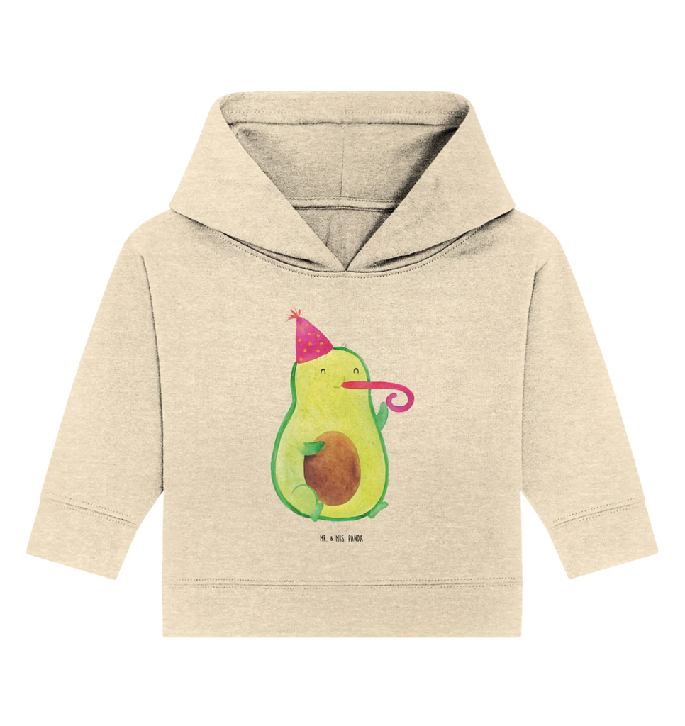 Organic Baby Hoodie Avocado Feier Baby Kapuzenshirt, Baby Kapuzensweatshirt, Baby Hoodie, Baby Pullover, Avocado, Veggie, Vegan, Gesund, Party, Feierlichkeit, Feier, Fete, Geburtstag, Gute Laune, Tröte