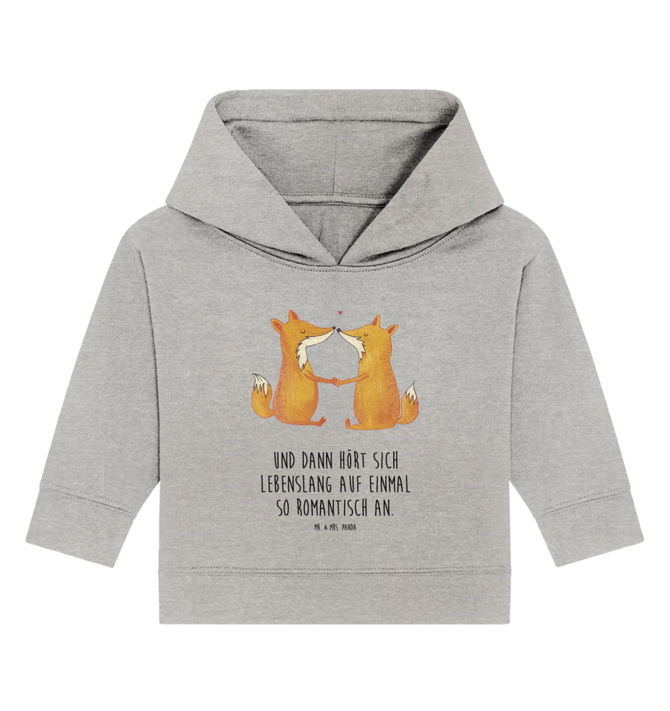 Organic Baby Hoodie foxes Love Baby Kapuzenshirt, Baby Kapuzensweatshirt, Baby Hoodie, Baby Pullover, Fuchs, Füchse, Fox, Liebe, Liebespaar, Paar, Partner, Freundin, Freund, Ehe, Verlobte, Ehemann, Ehefrau, Liebesbeweis