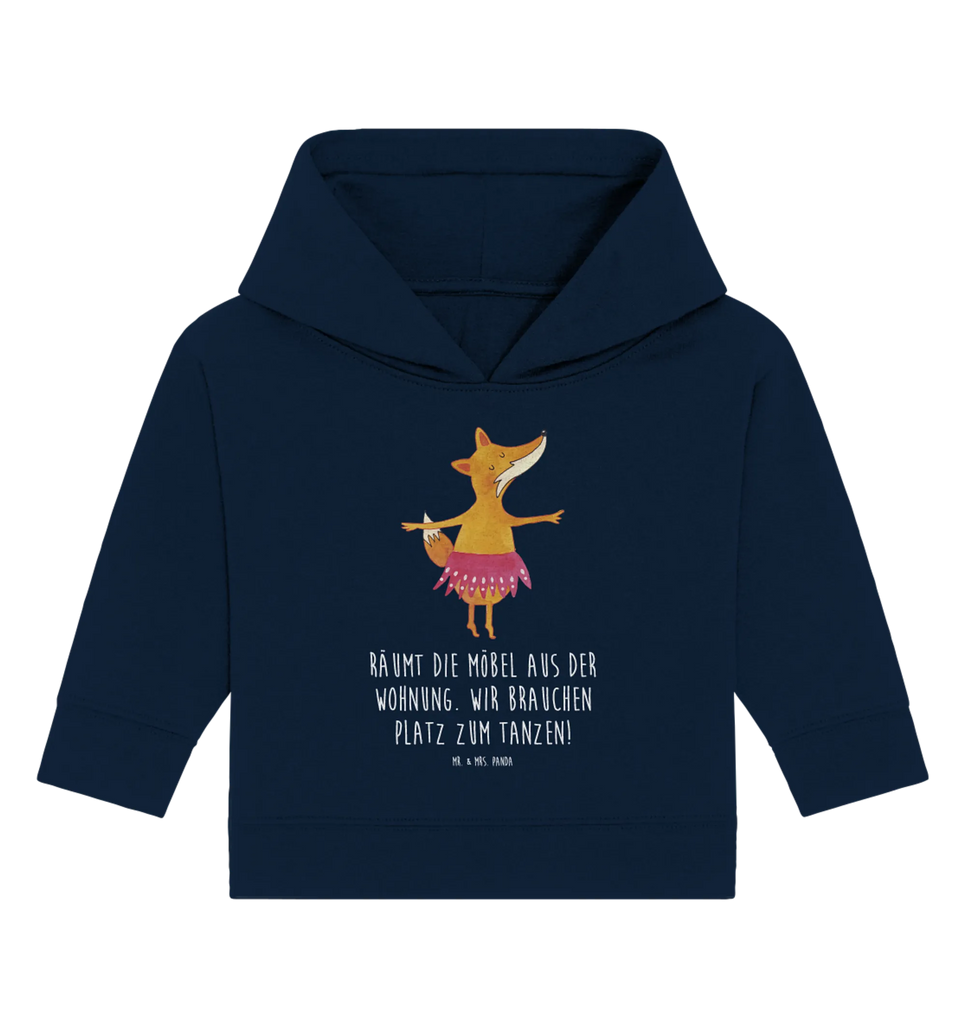 Organic Baby Hoodie Fuchs Ballerina Baby Kapuzenshirt, Baby Kapuzensweatshirt, Baby Hoodie, Baby Pullover, Fuchs, Fuchs Spruch, Füchse, Füchsin, Ballerina, Ballett, Tänzerin, Tanzen, Party, Einladung, Geburtstag