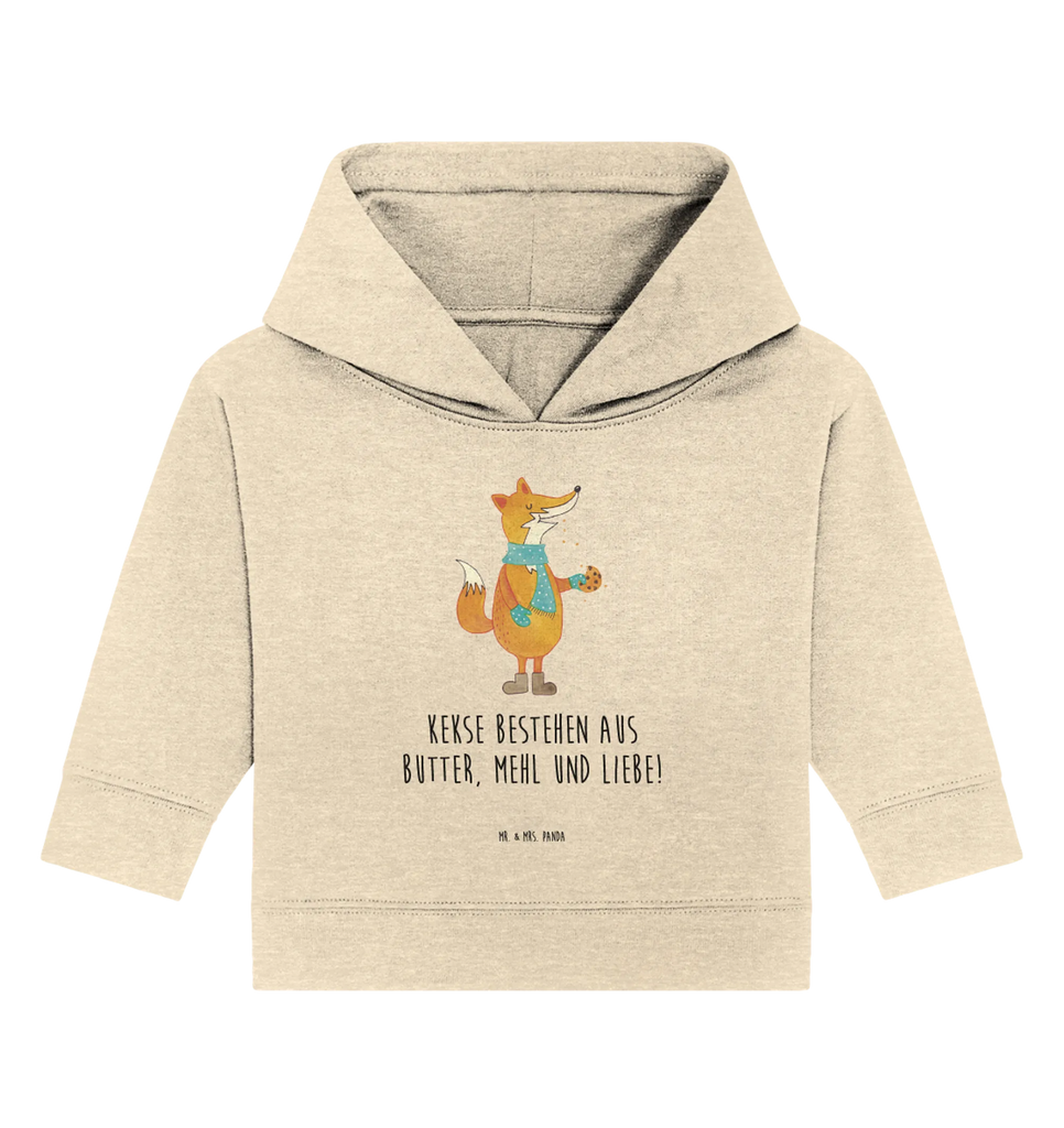 Organic Baby Hoodie Fuchs Keks Baby Kapuzenshirt, Baby Kapuzensweatshirt, Baby Hoodie, Baby Pullover, Fuchs, Füchse, Backen Spruch, Kekse, Winter, Weihnachtszeit, Plätzchen, Liebe, Küche Deko