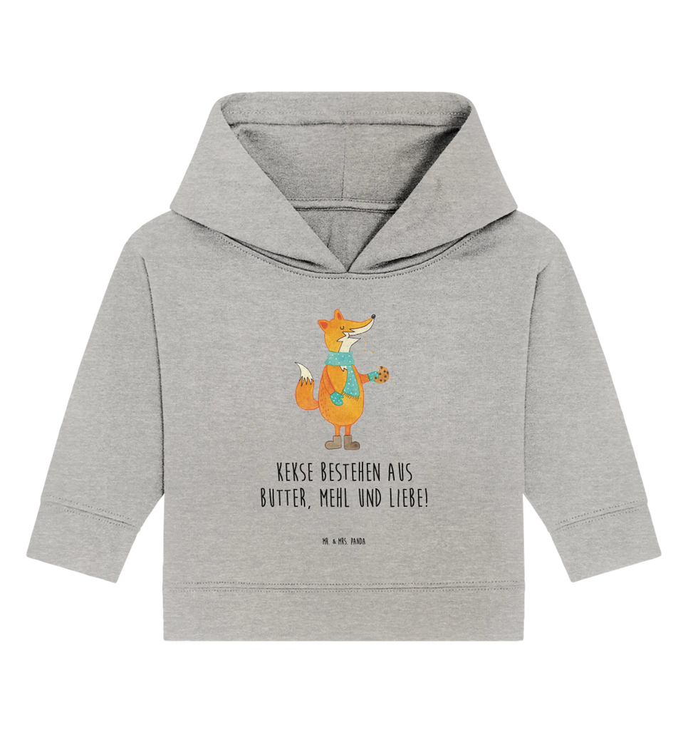 Organic Baby Hoodie Fuchs Keks Baby Kapuzenshirt, Baby Kapuzensweatshirt, Baby Hoodie, Baby Pullover, Fuchs, Füchse, Backen Spruch, Kekse, Winter, Weihnachtszeit, Plätzchen, Liebe, Küche Deko