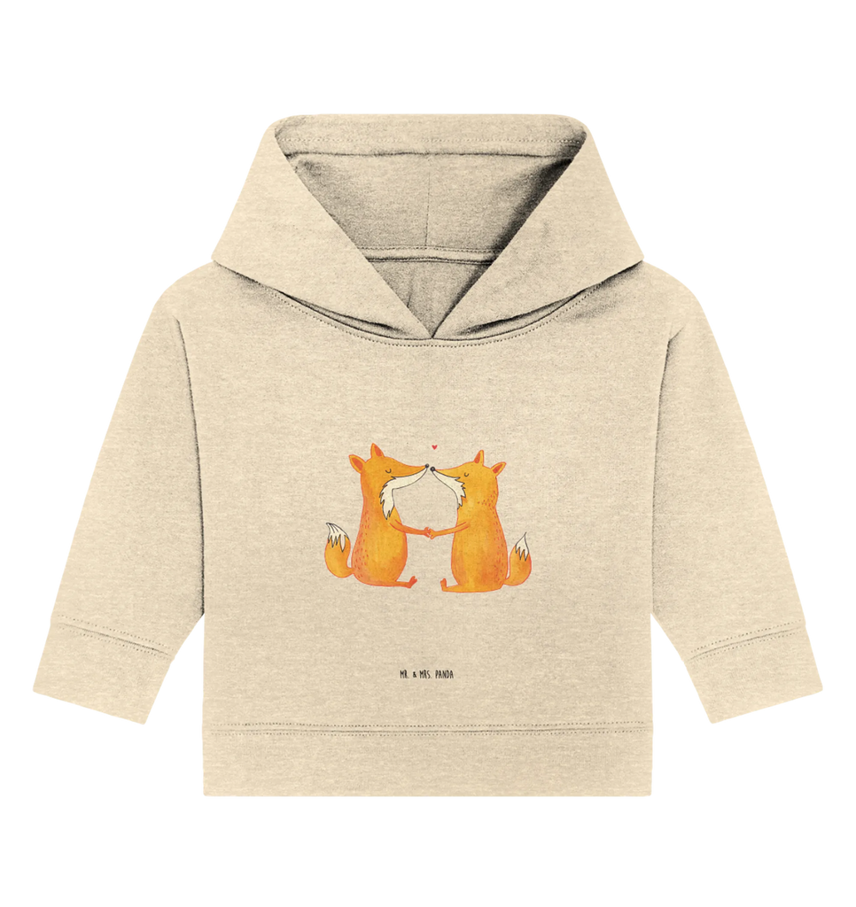 Organic Baby Hoodie Füchse Liebe Baby Kapuzenshirt, Baby Kapuzensweatshirt, Baby Hoodie, Baby Pullover, Fuchs, Füchse, Fox, Liebe, Liebespaar, Paar, Partner, Freundin, Freund, Ehe, Verlobte, Ehemann, Ehefrau, Liebesbeweis