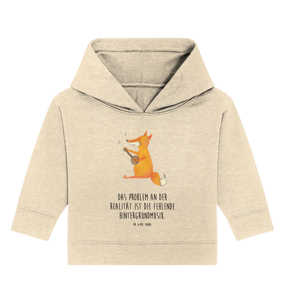 Organic Baby Hoodie Fuchs Gitarre Baby Kapuzenshirt, Baby Kapuzensweatshirt, Baby Hoodie, Baby Pullover, Fuchs, Füchse, Geschenk Musiker, Musik Spruch, Musikerin, Sänger, Sängerin, Gitarre