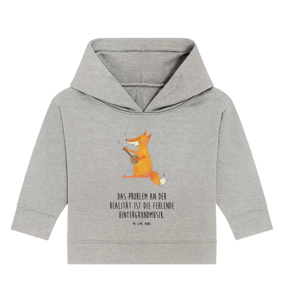 Organic Baby Hoodie Fuchs Gitarre Baby Kapuzenshirt, Baby Kapuzensweatshirt, Baby Hoodie, Baby Pullover, Fuchs, Füchse, Geschenk Musiker, Musik Spruch, Musikerin, Sänger, Sängerin, Gitarre