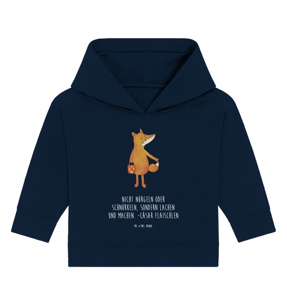 Organic Baby Hoodie Fuchs Laterne Baby Kapuzenshirt, Baby Kapuzensweatshirt, Baby Hoodie, Baby Pullover, Fuchs, Füchse, Spruch trösten, Liebeskummer Spruch, Laterne, Sankt Martin, Laternenumzug, Aufmuntern, Cäsar Otto Hugo Flaischlen