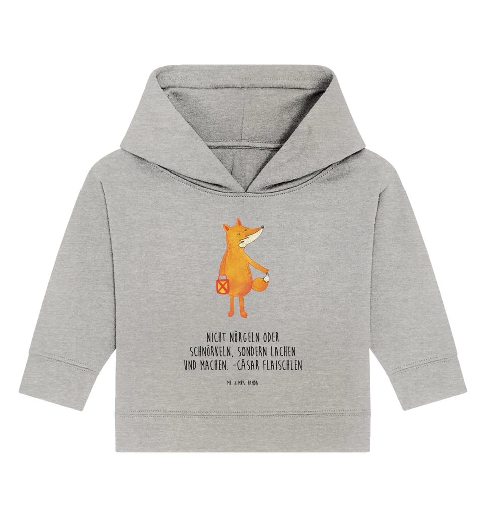 Organic Baby Hoodie Fuchs Laterne Baby Kapuzenshirt, Baby Kapuzensweatshirt, Baby Hoodie, Baby Pullover, Fuchs, Füchse, Spruch trösten, Liebeskummer Spruch, Laterne, Sankt Martin, Laternenumzug, Aufmuntern, Cäsar Otto Hugo Flaischlen