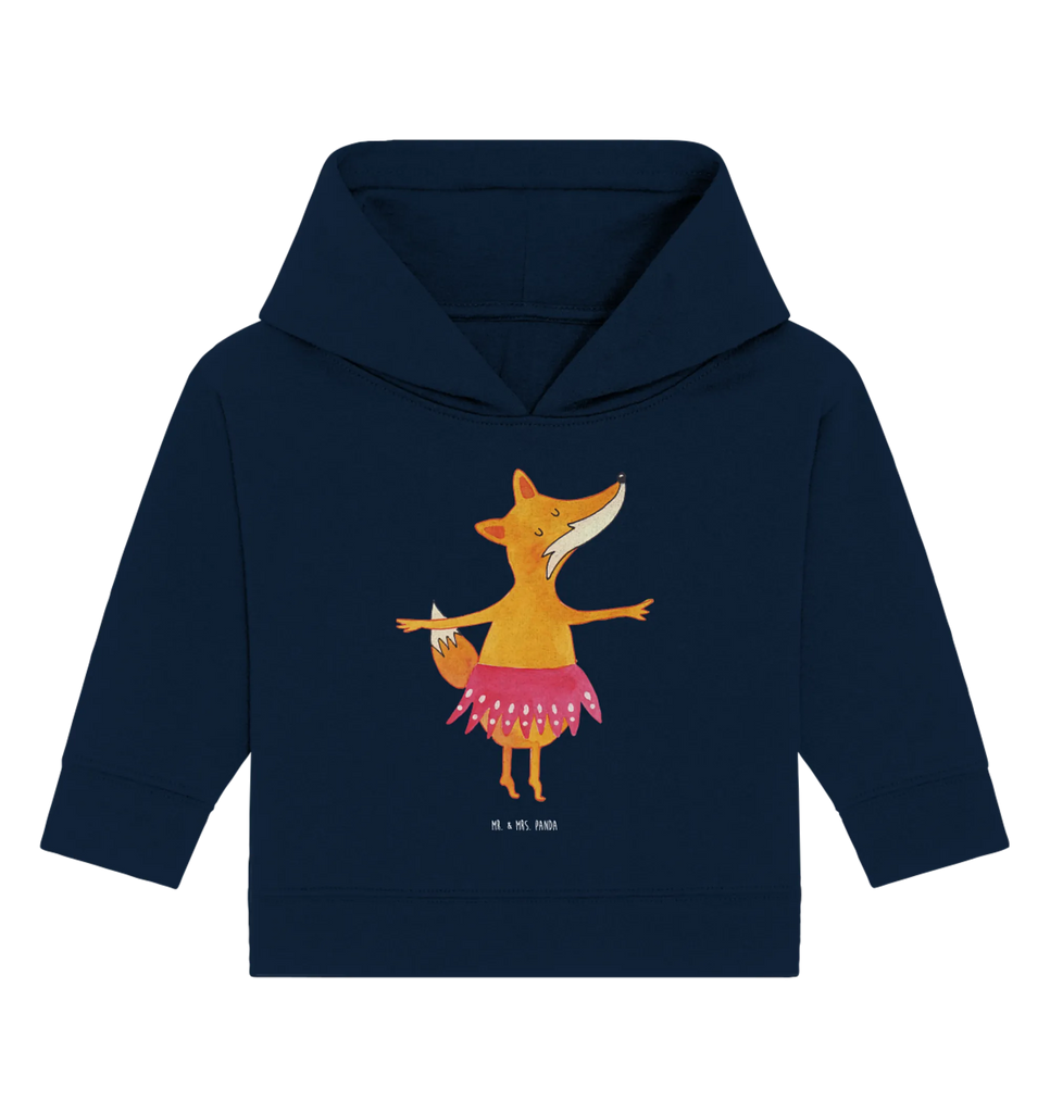 Organic Baby Hoodie Fuchs Ballerina Baby Kapuzenshirt, Baby Kapuzensweatshirt, Baby Hoodie, Baby Pullover, Fuchs, Fuchs Spruch, Füchse, Füchsin, Ballerina, Ballett, Tänzerin, Tanzen, Party, Einladung, Geburtstag