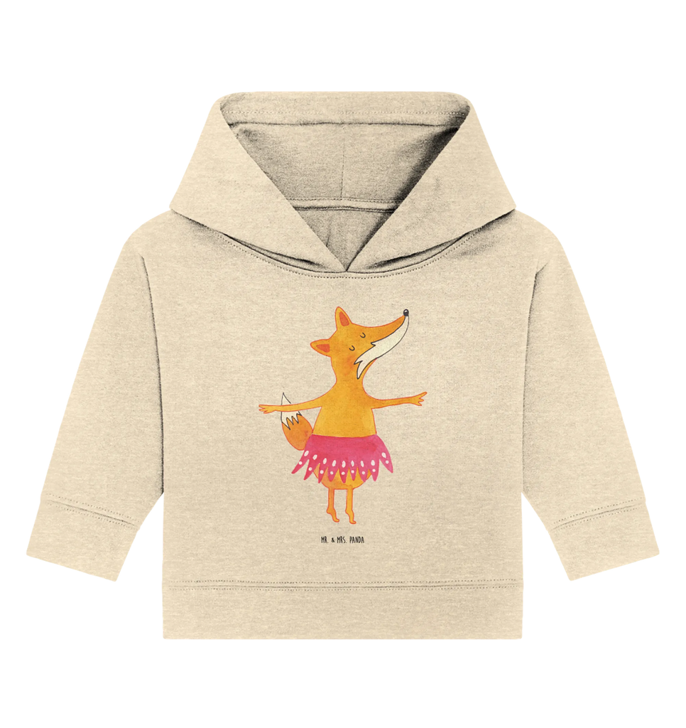 Organic Baby Hoodie Fuchs Ballerina Baby Kapuzenshirt, Baby Kapuzensweatshirt, Baby Hoodie, Baby Pullover, Fuchs, Fuchs Spruch, Füchse, Füchsin, Ballerina, Ballett, Tänzerin, Tanzen, Party, Einladung, Geburtstag