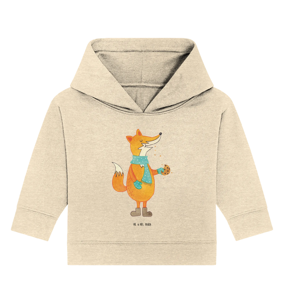 Organic Baby Hoodie Fuchs Keks Baby Kapuzenshirt, Baby Kapuzensweatshirt, Baby Hoodie, Baby Pullover, Fuchs, Füchse, Backen Spruch, Kekse, Winter, Weihnachtszeit, Plätzchen, Liebe, Küche Deko