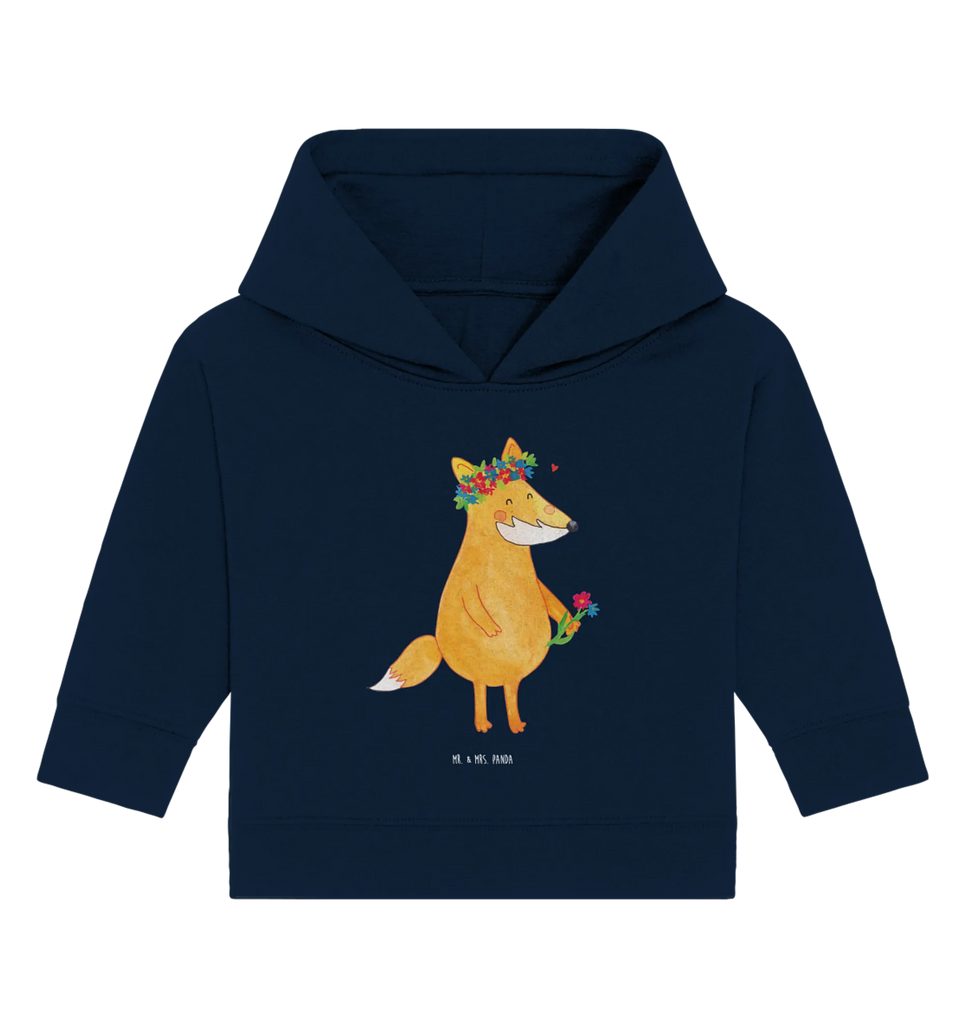 Organic Baby Hoodie Fuchs Blumen Baby Kapuzenshirt, Baby Kapuzensweatshirt, Baby Hoodie, Baby Pullover, Fuchs, Füchse, Fox, Liebe, Freundin, Fuchsmädchen, Blumenmädchen, Freundinnen, Liebesbeweis, Blume, Blumen, Motivation, Freude, ich, mich, Selbstliebe