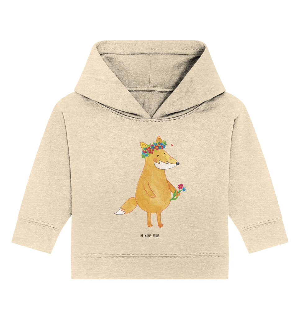 Organic Baby Hoodie Fuchs Blumen Baby Kapuzenshirt, Baby Kapuzensweatshirt, Baby Hoodie, Baby Pullover, Fuchs, Füchse, Fox, Liebe, Freundin, Fuchsmädchen, Blumenmädchen, Freundinnen, Liebesbeweis, Blume, Blumen, Motivation, Freude, ich, mich, Selbstliebe