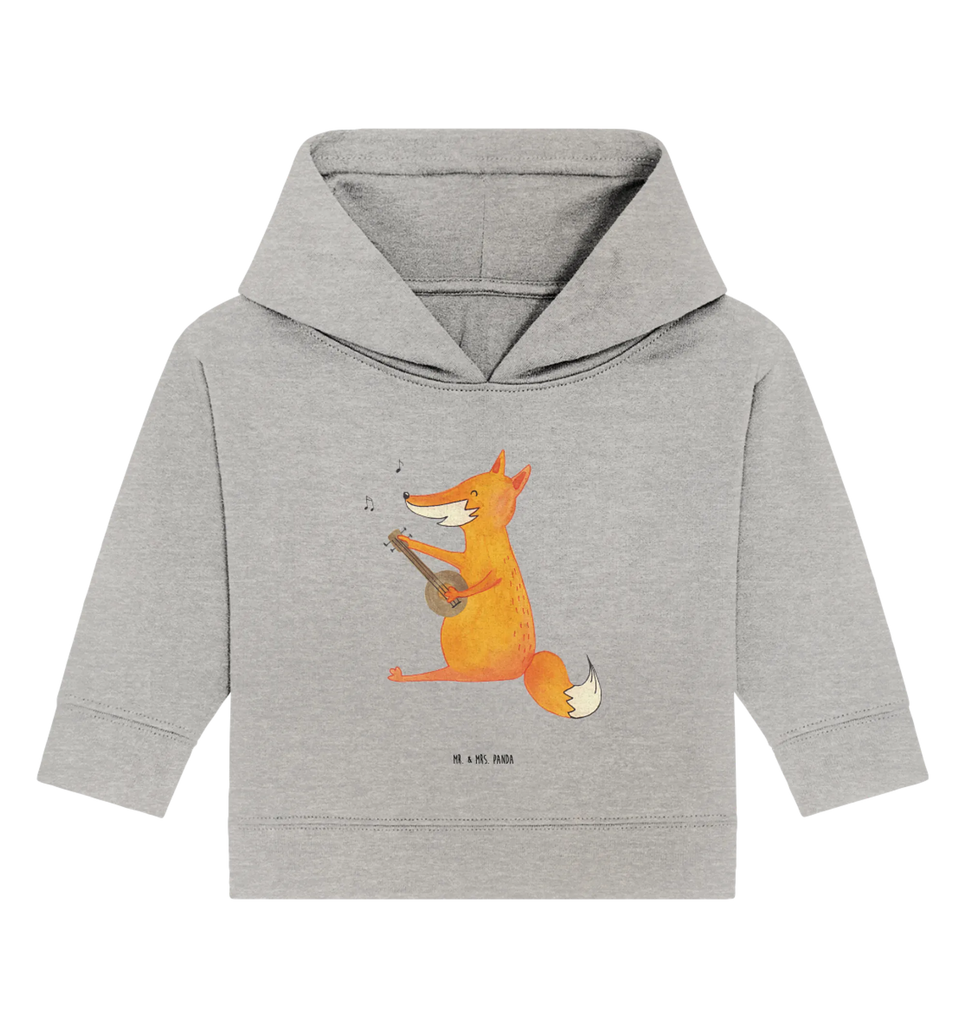 Organic Baby Hoodie Fuchs Gitarre Baby Kapuzenshirt, Baby Kapuzensweatshirt, Baby Hoodie, Baby Pullover, Fuchs, Füchse, Geschenk Musiker, Musik Spruch, Musikerin, Sänger, Sängerin, Gitarre