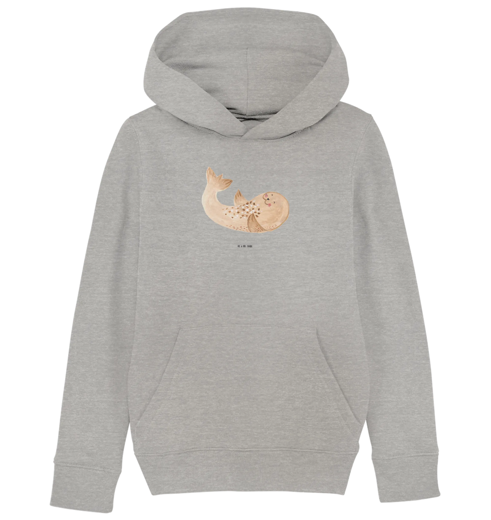 Organic Kinder Hoodie Robbe liegend Kinder Hoodie, Kapuzenpullover, Kinder Oberteil, Mädchen Hoodie, Jungen Hoodie, Mädchen Kapuzenpullover, Jungen Kapuzenpullover, Mädchen Kleidung, Jungen Kleidung, Mädchen Oberteil, Jungen Oberteil, Tiermotive, Gute Laune, lustige Sprüche, Tiere, Robbe, Robben, Seehund, Strand, Meerestier, Ostsee, Nordsee, Lachen, Freude