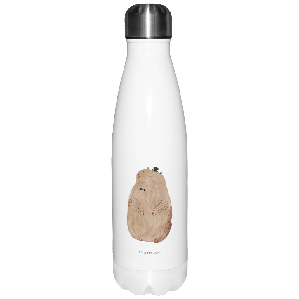 Thermosflasche Murmeltier Isolierflasche, Thermoflasche, Trinkflasche, Thermos, Edelstahl, Tiermotive, Gute Laune, lustige Sprüche, Tiere, Murmeltier, Knigge, Fröhlichkeit, Freundlichkeit, Respekt, Anstand