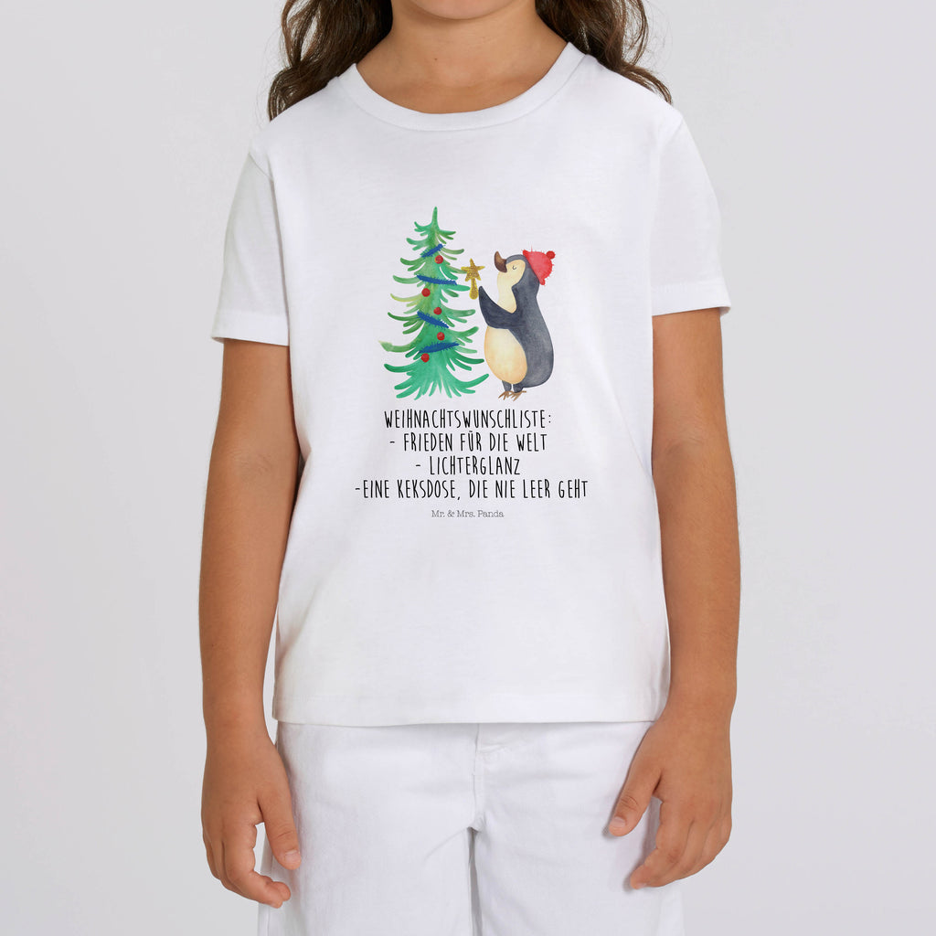 Organic Kinder T-Shirt Pinguin Weihnachtsbaum Kinder T-Shirt, Kinder T-Shirt Mädchen, Kinder T-Shirt Jungen, Winter, Weihnachten, Weihnachtsdeko, Nikolaus, Advent, Heiligabend, Wintermotiv, Pinguin