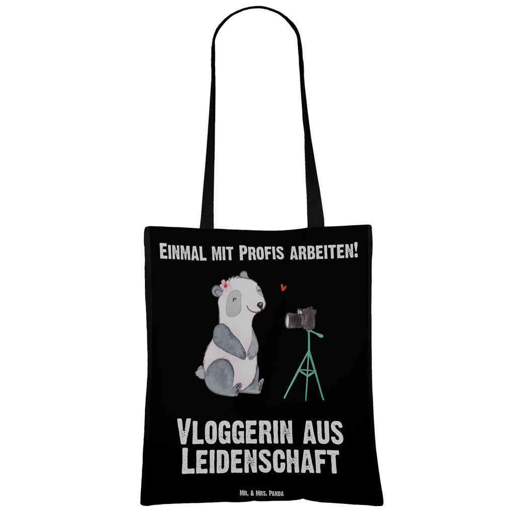 Tragetasche Vloggerin aus Leidenschaft Beuteltasche, Beutel, Einkaufstasche, Jutebeutel, Stoffbeutel, Tasche, Shopper, Umhängetasche, Strandtasche, Schultertasche, Stofftasche, Tragetasche, Badetasche, Jutetasche, Einkaufstüte, Laptoptasche, Beruf, Ausbildung, Jubiläum, Abschied, Rente, Kollege, Kollegin, Geschenk, Schenken, Arbeitskollege, Mitarbeiter, Firma, Danke, Dankeschön