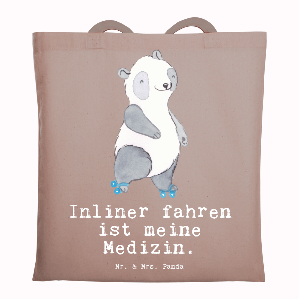 Tragetasche Panda Inliner fahren Medizin Beuteltasche, Beutel, Einkaufstasche, Jutebeutel, Stoffbeutel, Tasche, Shopper, Umhängetasche, Strandtasche, Schultertasche, Stofftasche, Tragetasche, Badetasche, Jutetasche, Einkaufstüte, Laptoptasche, Geschenk, Sport, Sportart, Hobby, Schenken, Danke, Dankeschön, Auszeichnung, Gewinn, Sportler, Inliner fahren, Rollschuh fahren, Rollerblades, inlinern