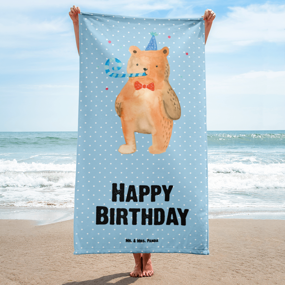 XL Badehandtuch Bär Geburtstag Handtuch, Badetuch, Duschtuch, Strandtuch, Saunatuch, Bär, Teddy, Teddybär, Happy Birthday, Alles Gute, Glückwunsch, Geburtstag