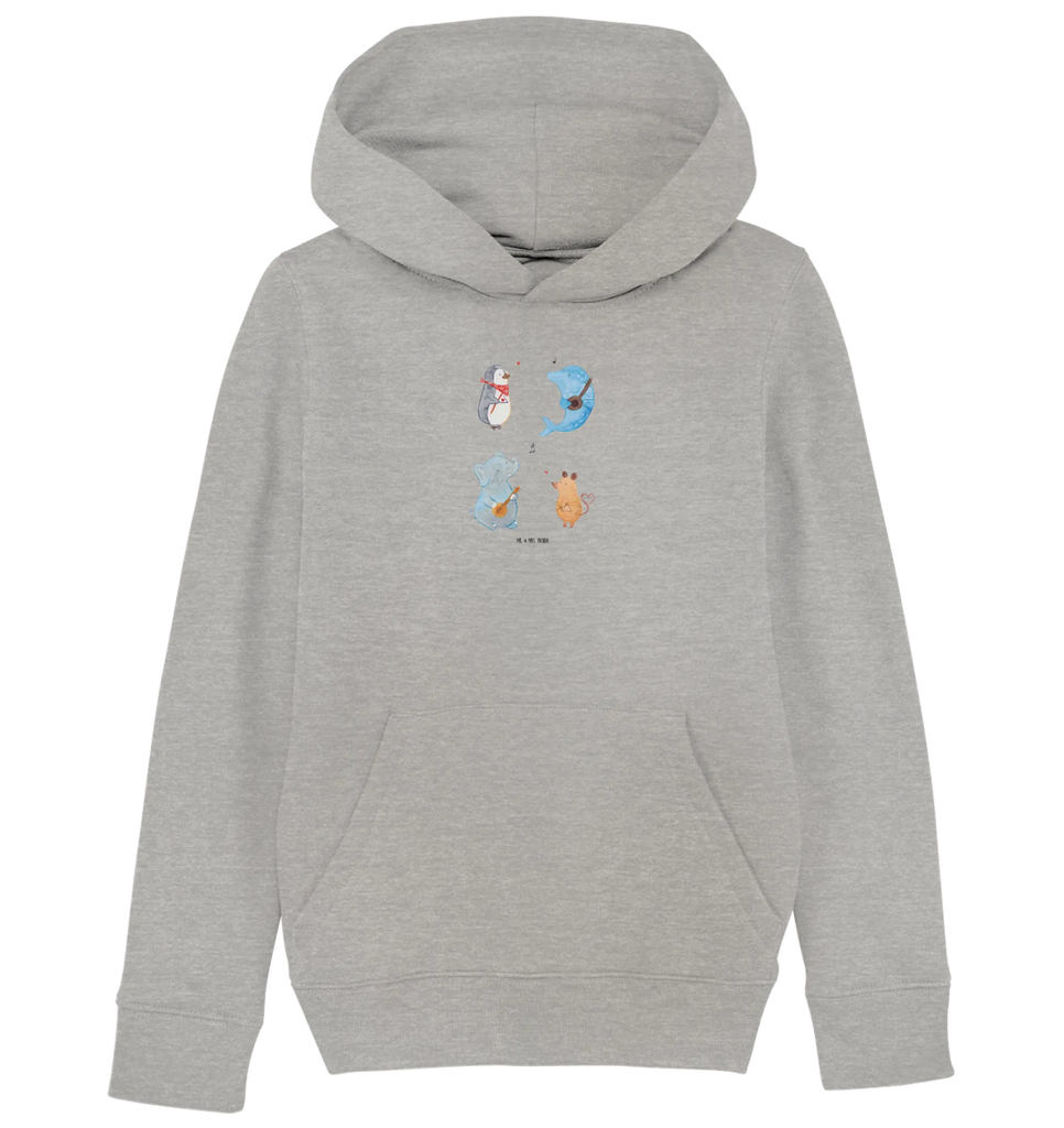 Organic Kinder Hoodie Big Band Kinder Hoodie, Kapuzenpullover, Kinder Oberteil, Mädchen Hoodie, Jungen Hoodie, Mädchen Kapuzenpullover, Jungen Kapuzenpullover, Mädchen Kleidung, Jungen Kleidung, Mädchen Oberteil, Jungen Oberteil, Tiermotive, Gute Laune, lustige Sprüche, Tiere, Hund, Pinguin, Maus, Elefant, Delfin, Gitarre, Band, Triangel, Musikanten, Musik